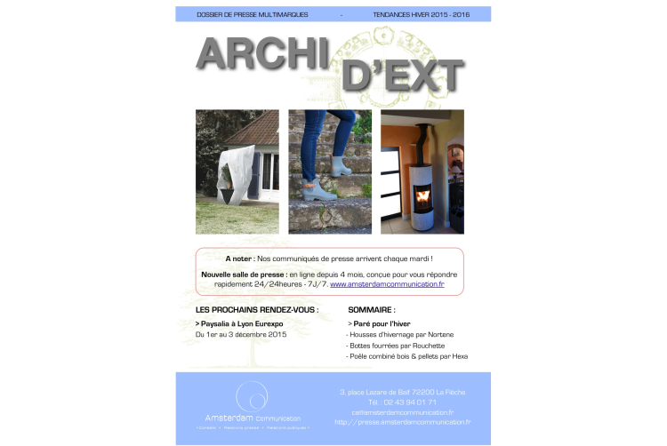 ARCHID'EXT - Hivernage au jardin - Salle de presse - Amsterdam Communication