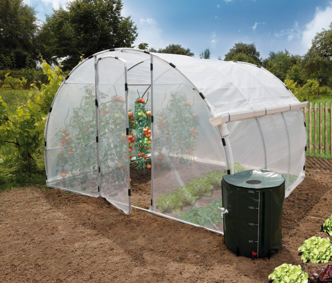 Nortene - serre Aqualia avec gouttière latérale incluse.